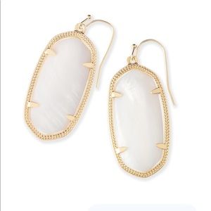 Kendra Scott Elle Gold Drop Earrings White Pearl